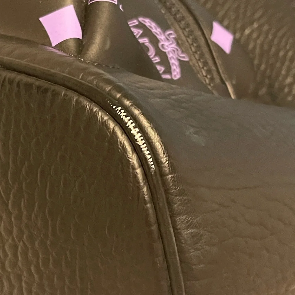 MCM Medium Color Splash Logo Backpack - Dahlia Purple - Preowned